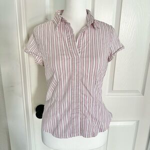Xhilaration Pink and White Striped Blouse